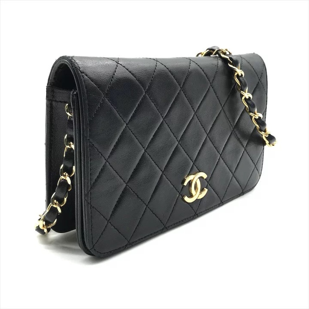 Authentic CHANEL 1988 Vintage classic flap black lambskin leather 24k gold bag - Picture 12 of 13